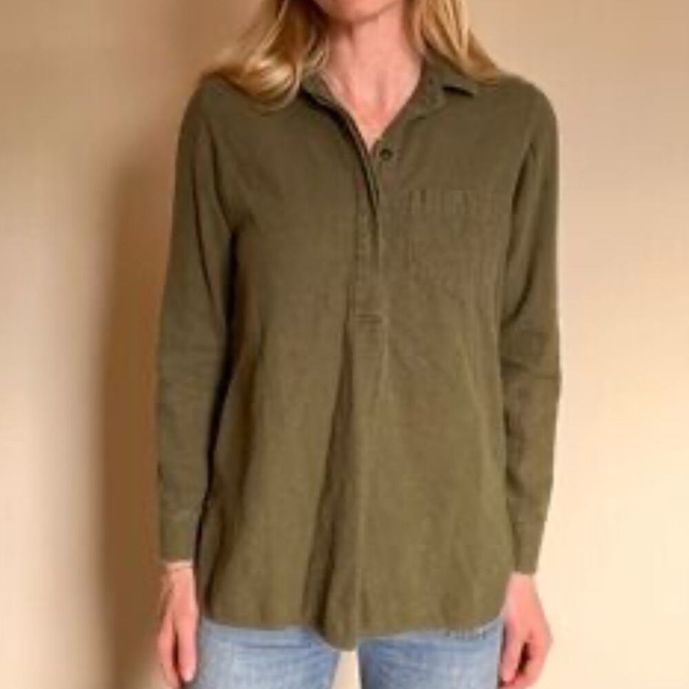 Madewell Ex Boyfriend Oversized Green Button Up Shirt Women’s